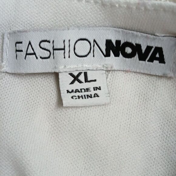 Fashion Nova LUXE SEQUIN Cropped Cut-Out High Rise Slit Long Sleeve Top Sz XL - Picture 7 of 7